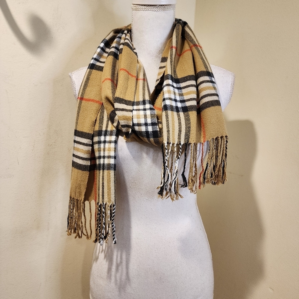 Unbranded Unisex Plaid Fringe Scarf OS